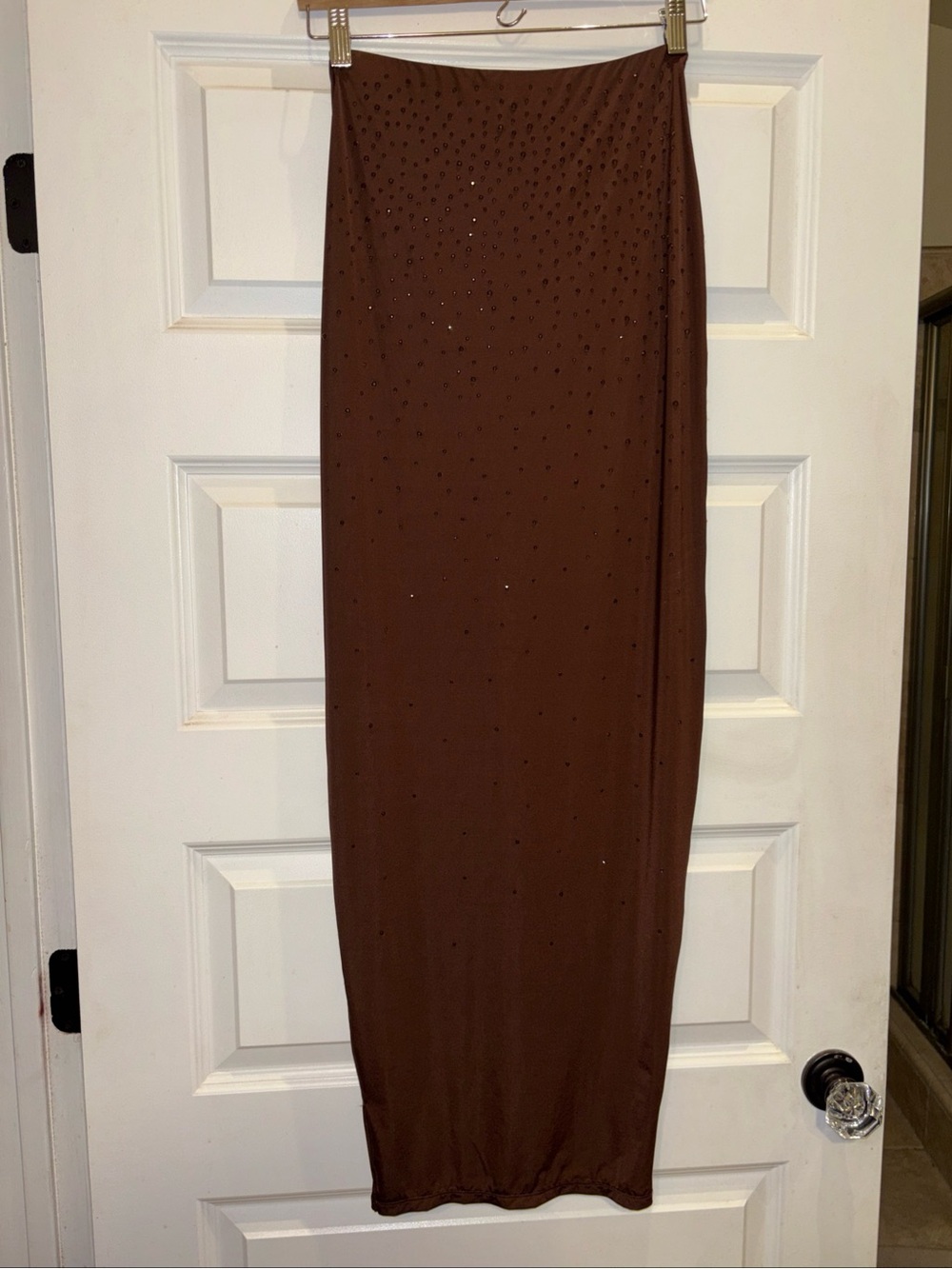 Skims X Swarovski JELLY SHEER INTIMATES TUBE SKIRT in Brown Cocoa Small